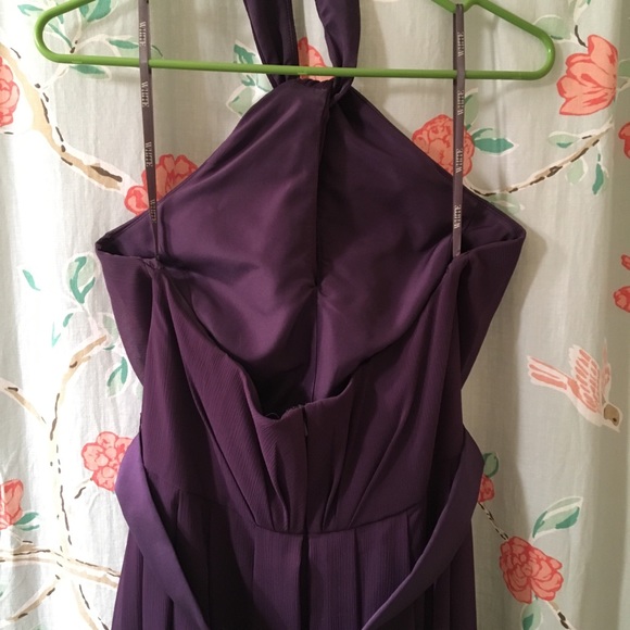 Vera Wang Long Chiffon Halter Bridesmaid Dress - Picture 3 of 6